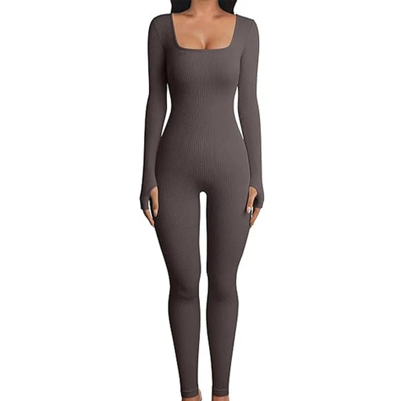 Women'S Seamless Long-Sleeve Yoga Jumpsuit